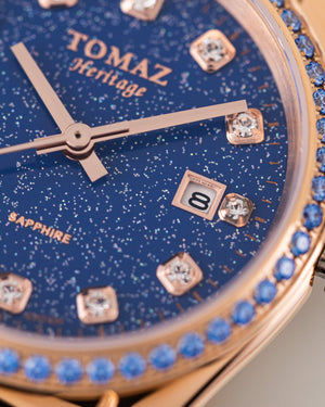 
                  
                    Load image into Gallery viewer, Tomaz Ladies Watch TQ017L-D39 Stardust (RoseGold/Blue) with Blue Swarovski (Rosegold Stainless Steel)
                  
                