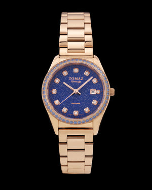 
                  
                    Load image into Gallery viewer, Tomaz Ladies Watch TQ017L-D39 Stardust (RoseGold/Blue) with Blue Swarovski (Rosegold Stainless Steel)
                  
                