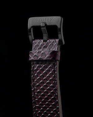 
                  
                    Load image into Gallery viewer, Jezper TQ021A-D7 (Black/Purple) Purple Salmon Leather Strap
                  
                