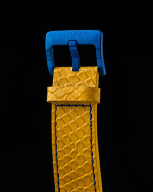 
                  
                    Load image into Gallery viewer, Jezper TQ021A-D8 (Blue/Yellow) Yellow Salmon Leather Strap
                  
                