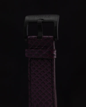 
                  
                    Load image into Gallery viewer, Jezper TQ021B-D11 (Black) with Purple Green Swarovski (Purple Salmon Leather Strap)
                  
                