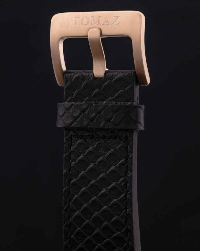 
                  
                    Load image into Gallery viewer, Jezper TQ021B-D3 (Rosegold) with White Swarovski (Black Salmon Leather Strap)
                  
                