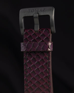 
                  
                    Load image into Gallery viewer, Jezper TQ021B-D9 (Black/Purple) with Purple Green Swarovski (Purple Salmon Leather Strap)
                  
                
