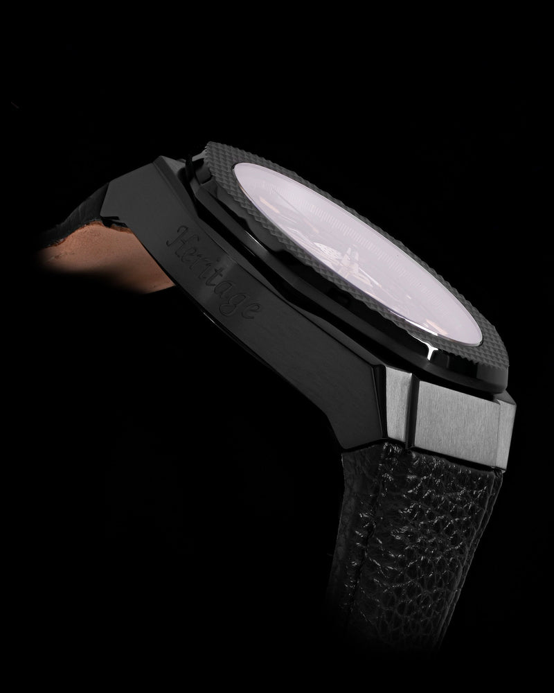 
                  
                    Load image into Gallery viewer, Hexagon TQ023A-D14 (Black) Black Leather Strap
                  
                