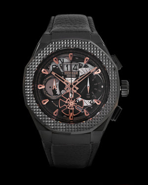 
                  
                    Load image into Gallery viewer, Hexagon TQ023A-D14 (Black) Black Leather Strap
                  
                