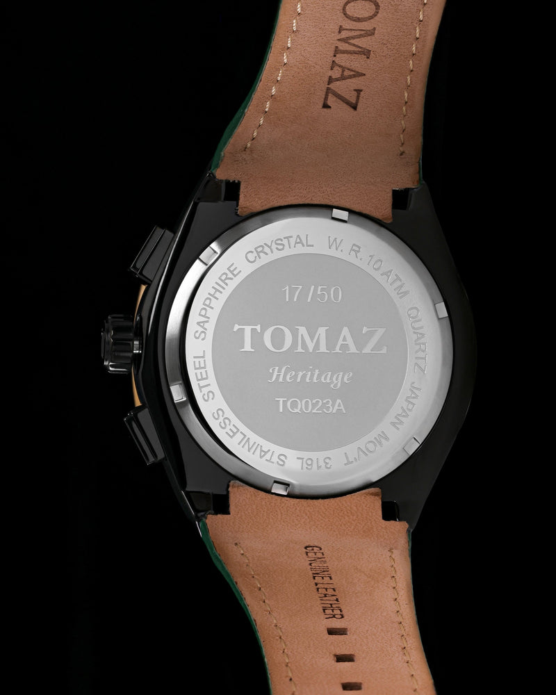 
                  
                    Load image into Gallery viewer, Hexagon TQ023A-D13 (Black/Gold/Green) (Green Leather Strap)
                  
                