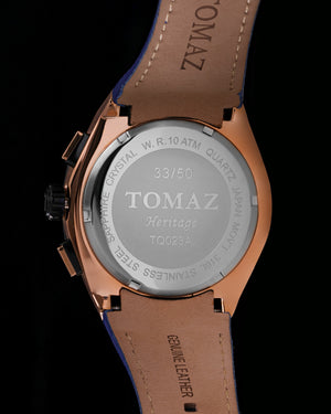 
                  
                    Load image into Gallery viewer, Hexagon TQ023A-D19 (Rosegold/Blue) (Blue Leather Strap)
                  
                