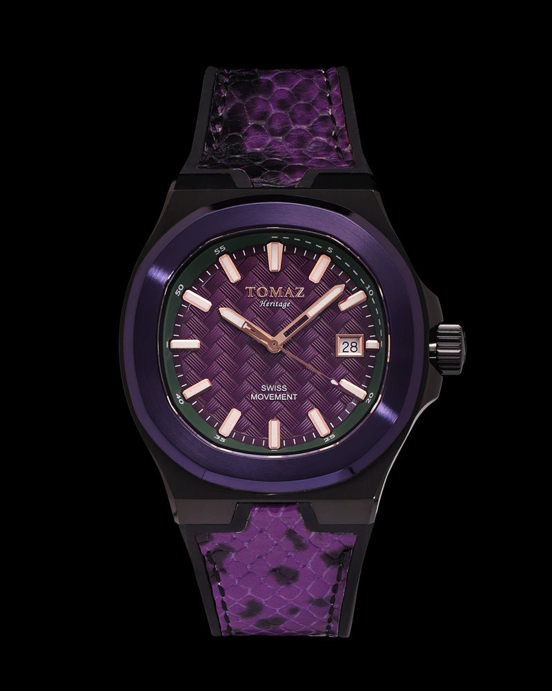 Tomaz Men's Watch TQ029M-D11 (Black/Purple) Purple Silicon Strap