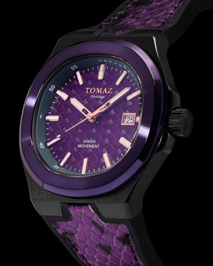 
                  
                    Load image into Gallery viewer, Tomaz Men&amp;#39;s Watch TQ029M-D11 (Black/Purple) Purple Silicon Strap
                  
                