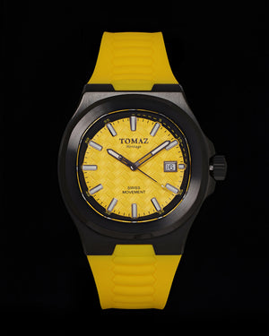 
                  
                    Load image into Gallery viewer, Tomaz Men&amp;#39;s Watch TQ029M-D3 (Black/Yellow) Yellow Silicone Strap
                  
                