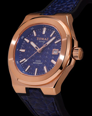 
                  
                    Load image into Gallery viewer, Tomaz Men&amp;#39;s Watch TQ029M-D4 (Rosegold/Blue) Blue Silicone Strap
                  
                