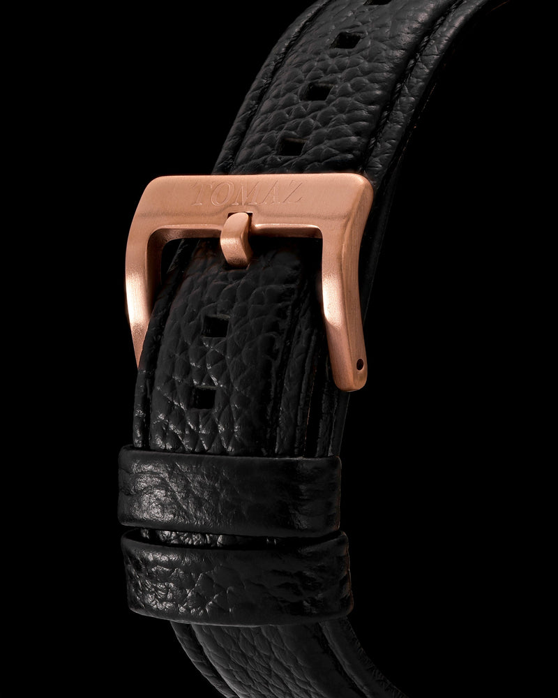 
                  
                    Load image into Gallery viewer, Romeo XL TQ030-D21 (Rosegold/Black) Black Leather Strap
                  
                