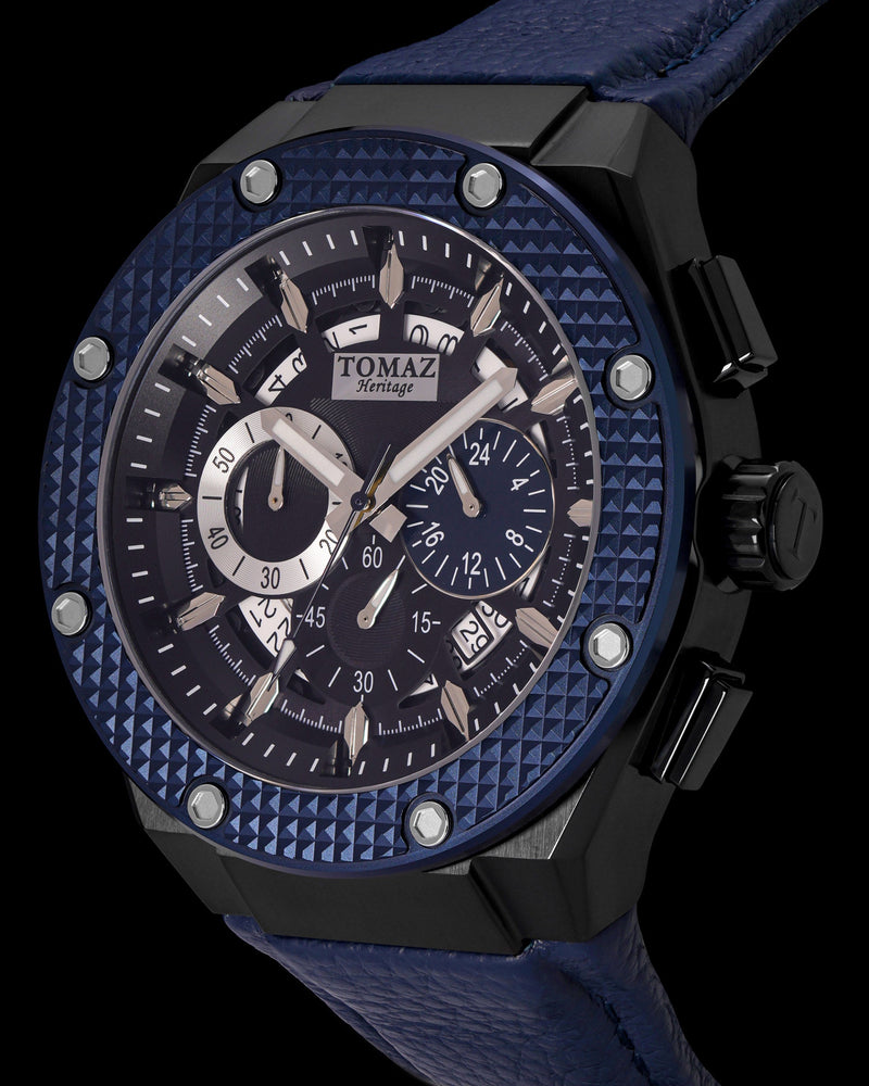 
                  
                    Load image into Gallery viewer, Romeo XL TQ030-D22 (Black/Blue) Blue Leather Strap
                  
                