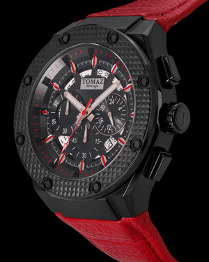 
                  
                    Load image into Gallery viewer, Romeo XL TQ030-D5 (Black) Red Leather Strap
                  
                