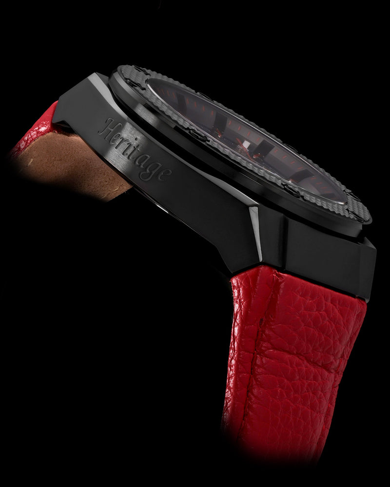 
                  
                    Load image into Gallery viewer, Romeo XL TQ030-D5 (Black) Red Leather Strap
                  
                