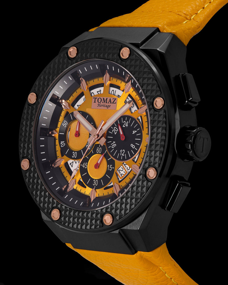 
                  
                    Load image into Gallery viewer, Romeo XL TQ030-D8 (Black/Yellow) Yellow Leather Strap
                  
                