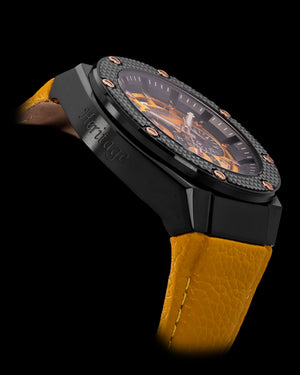 
                  
                    Load image into Gallery viewer, Romeo XL TQ030-D8 (Black/Yellow) Yellow Leather Strap
                  
                