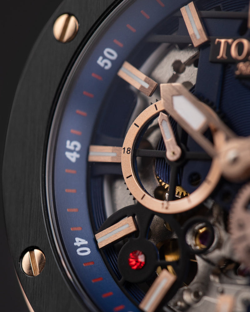 
                  
                    Load image into Gallery viewer, Tomaz Men&amp;#39;s Watch TW014-D10 (Rosegold/Black) Blue Leather Strap
                  
                