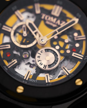 
                  
                    Load image into Gallery viewer, Tomaz Men&amp;#39;s Watch TW014-D7 (Black/Yellow) Yellow Leather Strap
                  
                