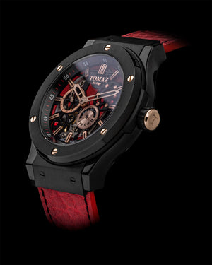 
                  
                    Load image into Gallery viewer, Tomaz Men&amp;#39;s Watch TW014-D8 (Black/Red) Red Leather Strap
                  
                