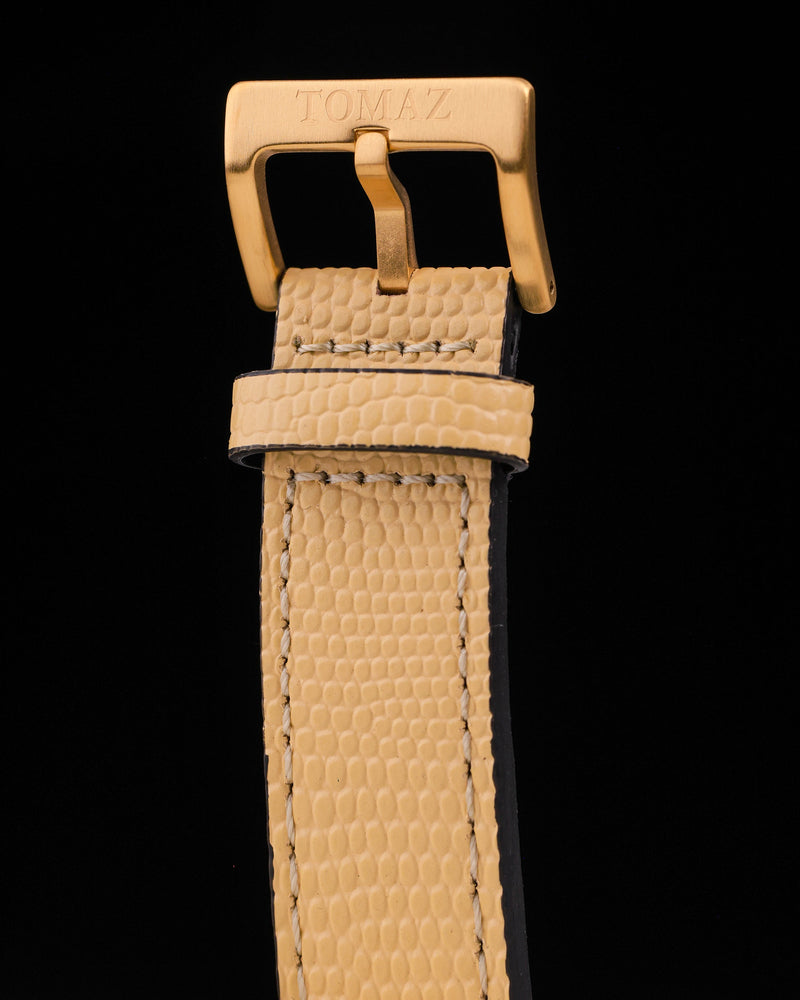 
                  
                    Load image into Gallery viewer, RAWR III TW024F-D6A (Gold/Black) with White Swarovski (Cream Leather Strap)
                  
                