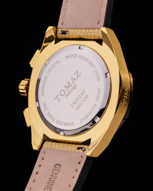 
                  
                    Load image into Gallery viewer, RAWR III TW024F-D6A (Gold/Black) with White Swarovski (Cream Leather Strap)
                  
                