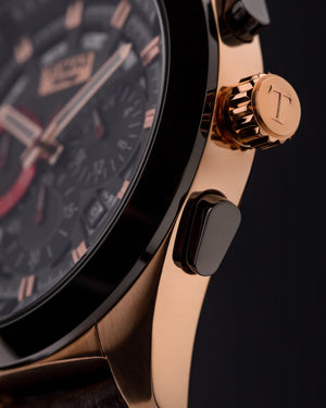 
                  
                    Load image into Gallery viewer, Romeo XXV TW025-D12 (Rosegold/Black) Coffee Leather Strap
                  
                