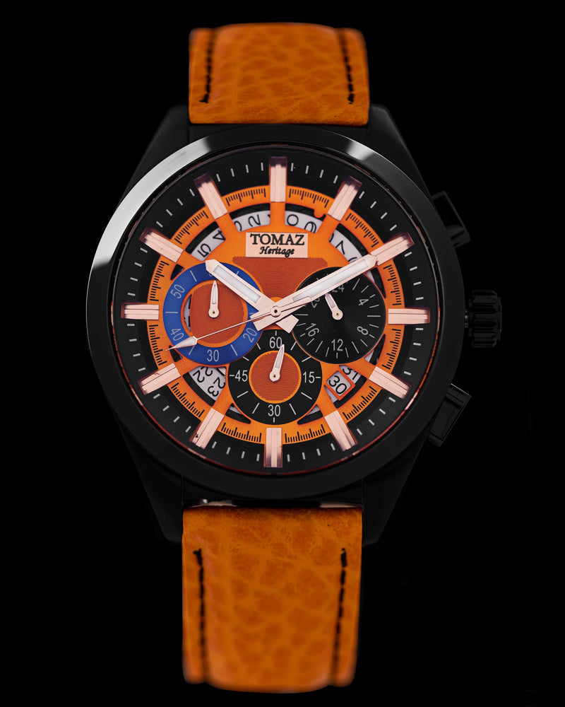 Romeo XXV TW025-D14 (Black/Orange) Orange Leather Strap