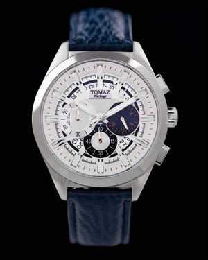 
                  
                    Load image into Gallery viewer, Romeo XXV TW025-D1A (Silver/White) Blue Leather Strap
                  
                