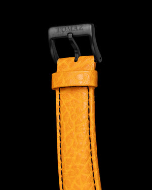 
                  
                    Load image into Gallery viewer, Romeo TW025A-D2 (Black/Orange) with Blue Swarovski (Orange Leather Strap)
                  
                