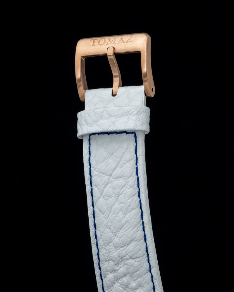 
                  
                    Load image into Gallery viewer, Romeo TW025A-D4 (Rosegold/White) with White Swarovski (White Leather Strap)
                  
                