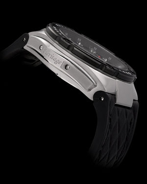 
                  
                    Load image into Gallery viewer, Royale XL TW027S-D24 (Silver/Black) with Swarovski (Black Leather with Rubber Strap)
                  
                