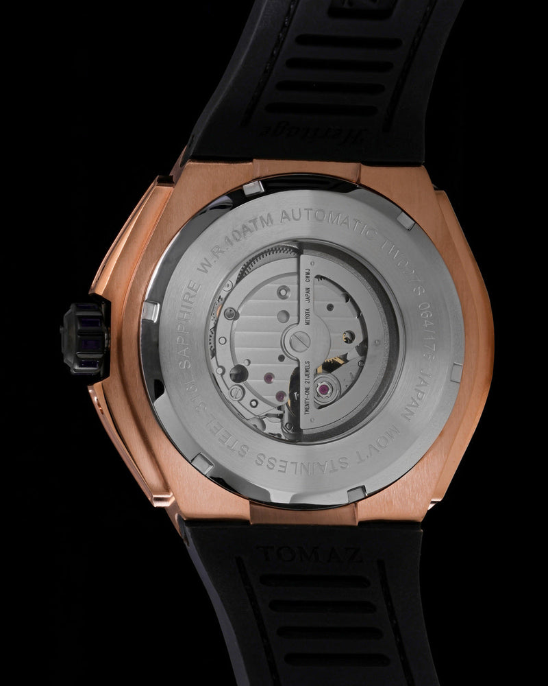 
                  
                    Load image into Gallery viewer, Royale XL TW027S-D3 (Rosegold) with Swarovski (Blue Leather with Rubber Strap)
                  
                