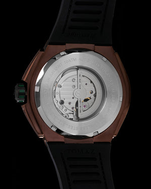 
                  
                    Load image into Gallery viewer, Royale XL TW027S-D5 (Coffee/Black) with Swarovski (Coffee Salmon Leather with Rubber Strap)
                  
                