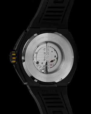 
                  
                    Load image into Gallery viewer, Royale XL TW027S-D9 (Black/Yellow) with Swarovski (Yellow Salmon Leather with Rubber Strap)
                  
                