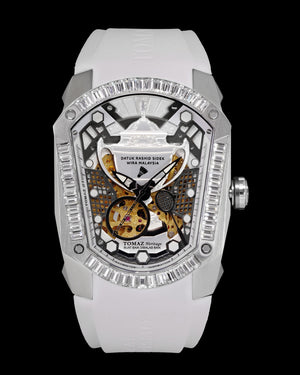 
                  
                    Load image into Gallery viewer, GT DRS Edition TW028C-D2 (Silver/White) with White Swarovski (White Rubber Strap)
                  
                