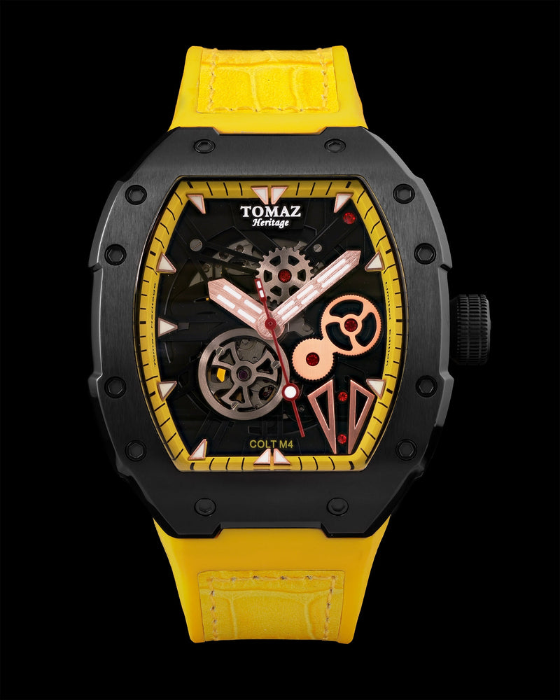 
                  
                    Load image into Gallery viewer, Colt M4 TW029A-D7 (Black/Yellow) Yellow Leather with Rubber Strap
                  
                