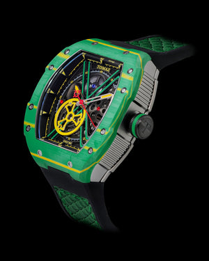 
                  
                    Load image into Gallery viewer, Colt M4 TW029C-D15 (Green/Black) Green Salmon Leather with Rubber Strap
                  
                