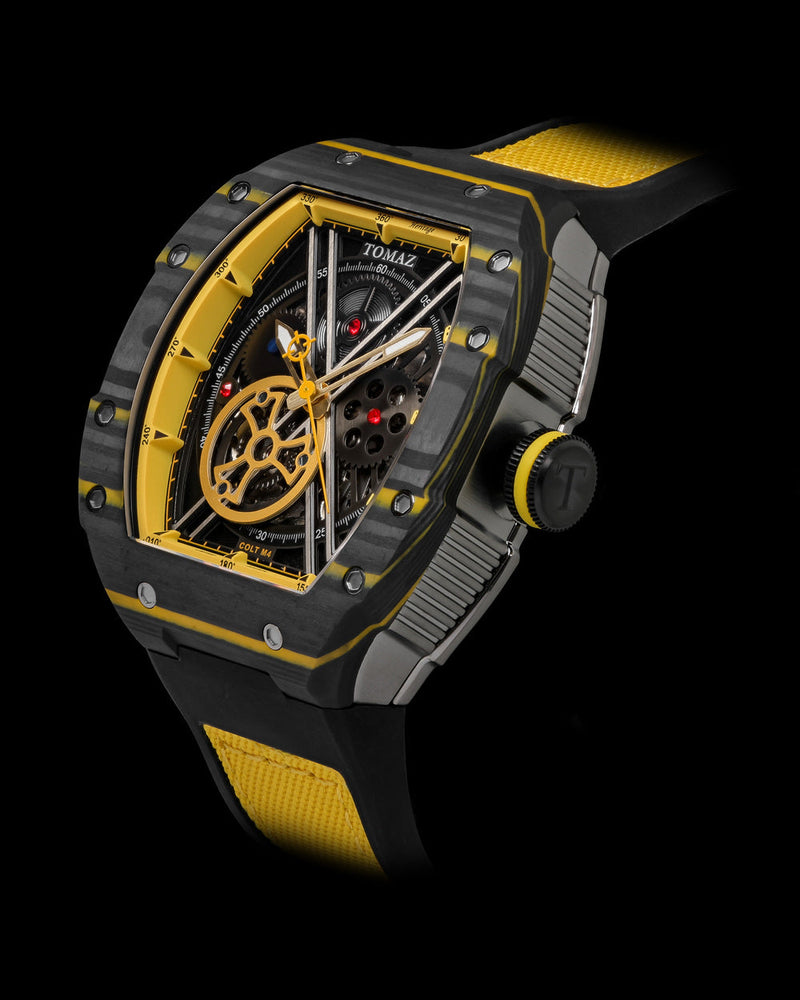 
                  
                    Load image into Gallery viewer, Colt M4 TW029C-D2 Gun Metal (Silver/Yellow) Yellow Leather with Rubber Strap
                  
                