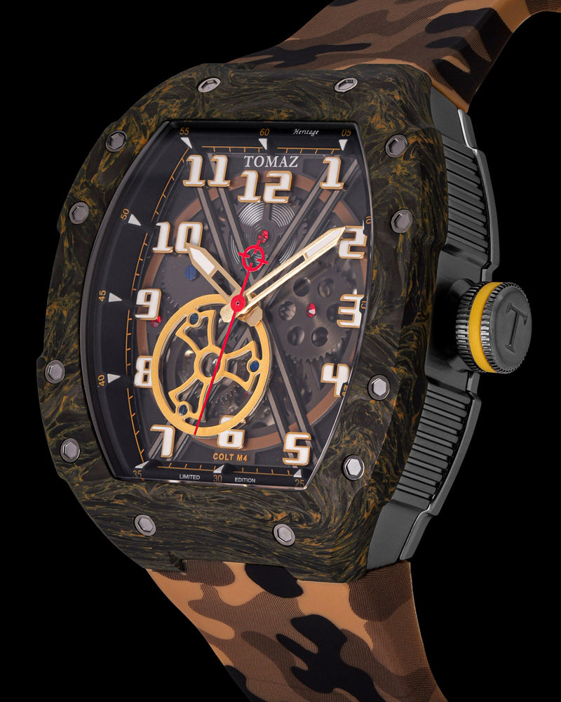 
                  
                    Load image into Gallery viewer, Colt M4 TW029D-D1 (Black Gun Metal/Camel) Camel Camouflage Leather with Silicone Strap
                  
                