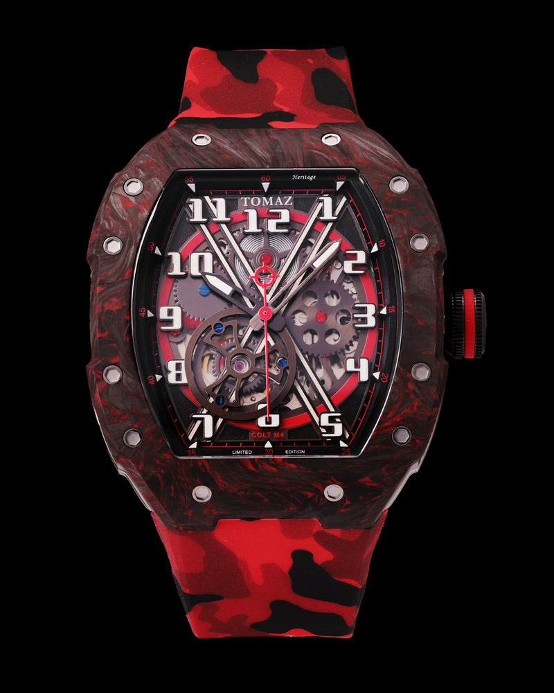 Colt M4 TW029D-D3 (Black Red) Red Camouflage Leather with Silicone Strap