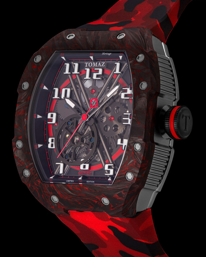 
                  
                    Load image into Gallery viewer, Colt M4 TW029D-D3 (Black Red) Red Camouflage Leather with Silicone Strap
                  
                