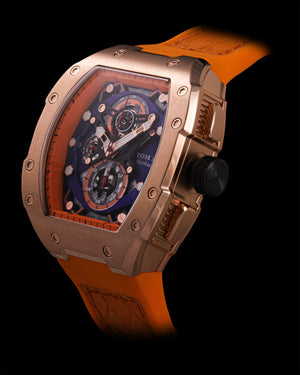 
                  
                    Load image into Gallery viewer, AK47  TW032-D11 (Rosegold/Orange/Blue) Orange Leather with Rubber Strap
                  
                