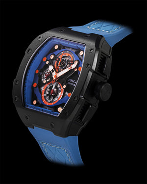 
                  
                    Load image into Gallery viewer, AK47 TW032-D14 (Black/Light Blue) Light Blue Leather with Rubber Strap
                  
                