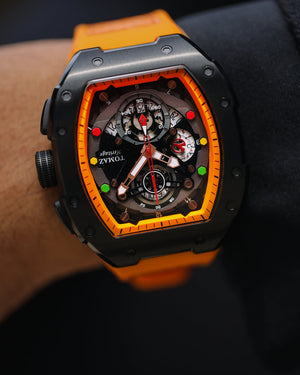 
                  
                    Load image into Gallery viewer, AK47 TW032-D16 (Black/Orange) Orange Leather with Rubber Strap
                  
                