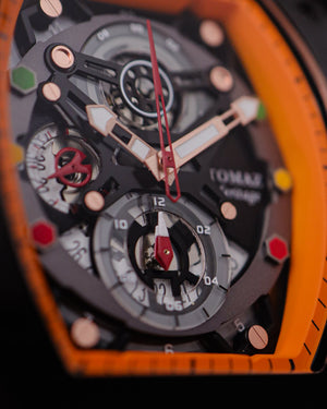 
                  
                    Load image into Gallery viewer, AK47 TW032-D16 (Black/Orange) Orange Leather with Rubber Strap
                  
                