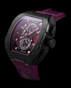 
                  
                    Load image into Gallery viewer, AK47 TW032-D4 (Black/Purple) Purple Leather with Rubber Strap
                  
                