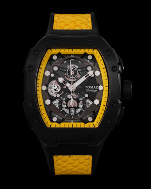 
                  
                    Load image into Gallery viewer, AK47 TW032-D8 (Black/Yellow) Yellow Leather with Rubber Strap
                  
                