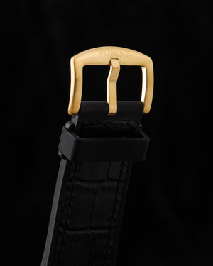 
                  
                    Load image into Gallery viewer, Xavier XL TW033-D11 (Gold/Black) with Black Swarovski (Black Leather Strap)
                  
                