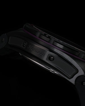 
                  
                    Load image into Gallery viewer, Xavier XL TW033-D2 (Black/Purple) with Purple Swarovski (Purple Bamboo Leather Strap)
                  
                